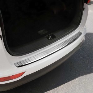 Kia Sportage Bumper Sill Cover - Rear - Omac - Brushed Silver - '17-'19 Kia Sportage Bumper Sill Cover - Rear - Omac - Brushed Silver - '17-'19